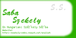 saba szekely business card
